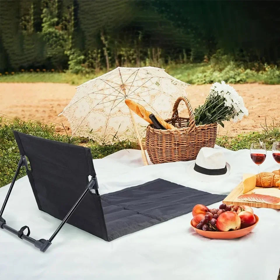 Portable Folding Beach Chair for Camping, Fishing & Garden Use - Lightweight Outdoor Lounge Chair with Backrest