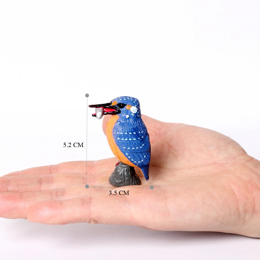 Hand Painted Simulation Bird Model Figures Toucan Peacock Owl Flamingo, Early Cognition Toy Cake Decoration For Children