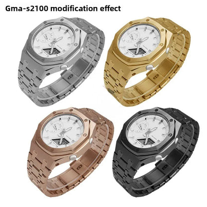 Mod Kit GA-2100 GM2100 Stainless Steel Case&Watch Strap For G-SHOCK Casioak GA2100 GMA-S2100 Replacement Metal Frosted Case Band