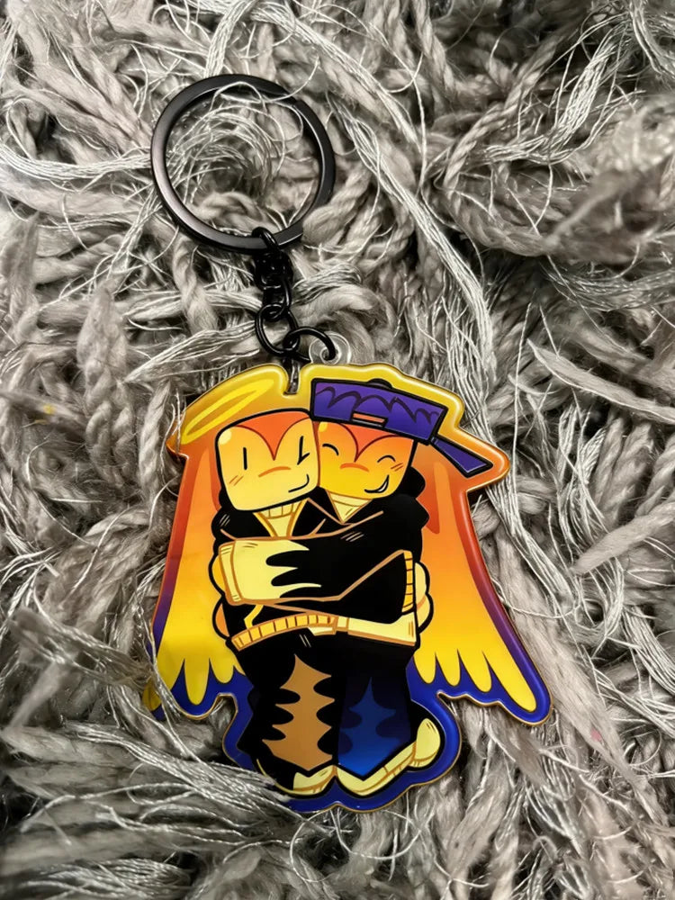 Brandon Works RBLX Arg Brandon and Ozolog1 Double-Sided Acrylic Keychain / Cartoon game Character pendant