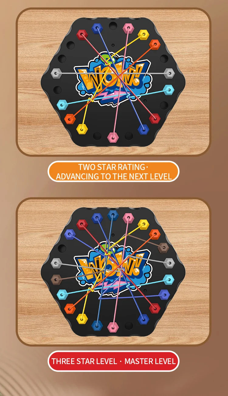 Children Puzzle Board Game Untangle Rope Knots Challenge Social Party Parent-Child Activities Knotted Rope Educational Toy