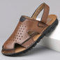 Men's Summer Slip-On Breathable Anti-Slip Outdoor Two-Way Sandals Soft Bottom Driving Hole Hole Casual Loafers-D39