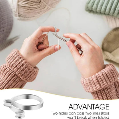 2pcs Adjustable Knitting Crochet Loop Ring Knittied Yarn Guide Finger Faster Holder Thimble Crocheters Thread Ring Sewing Tools