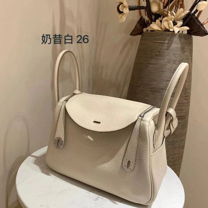 Women's Handbag 2025 New Style Top Layer Cowhide Leather Lundy Mini Doctor Bag Genuine Leather Handbag Single Shoulder Crossb...