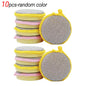 10Pcs Dual-Sided Kitchen Sponge Scrubber, Heavy Duty Dish Cleaning Sponge, Non-Scratch Scouring Pad for Pans Dishes Pot Cleaning