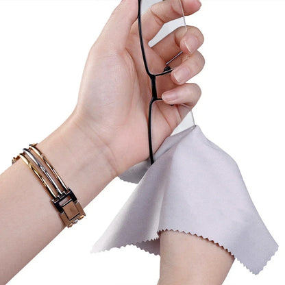 Black/Gray Microfiber Cleaning Cloth 15x15cm for Sunglasses Eyeglasses Lens Accessories Soft Dust-Free Glasses Care