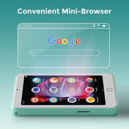 MP3 player bluetooth speakers & wifi, music player with video, FM radio, eBooks, capacity up to 512 GB