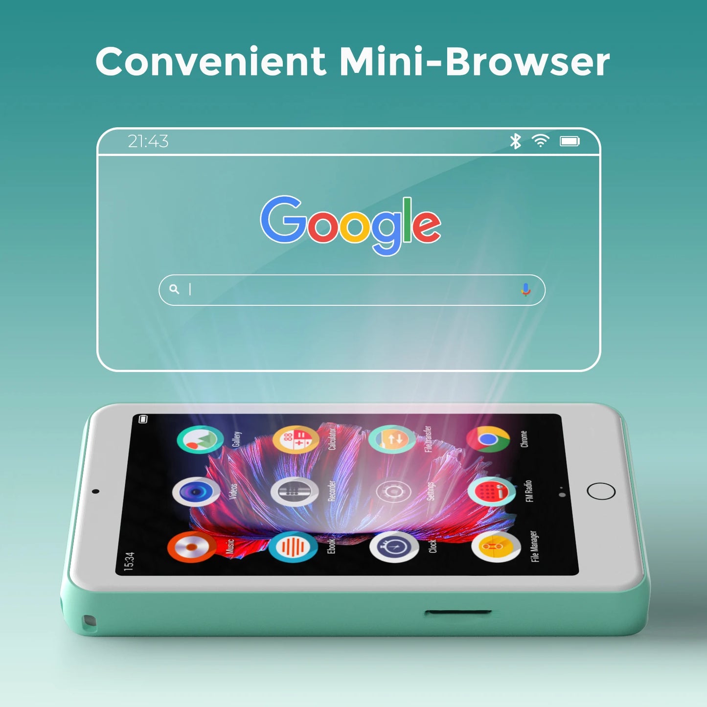 mp3 player bluetooth and wifi, MP3/MP4 music player with video, speakers, FM radio, eBooks, capacity up to 512 GB