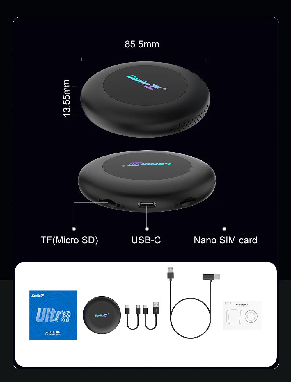 2026 5G Car Ai box SM6350 CarPlay Wireless Android 15.0 Ultra2 Android Auto Wireless Ai Box Support Youtube Netfilx IPTV BT5.1