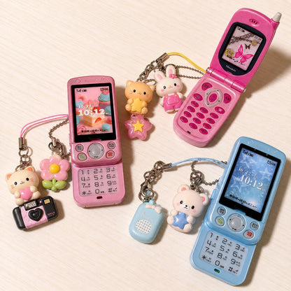 Toys Spirits Capsule Toys Real Recording Playback Slide Phone Mascot Keychain Openable Screen Insert Custom Idol Photo Gacha