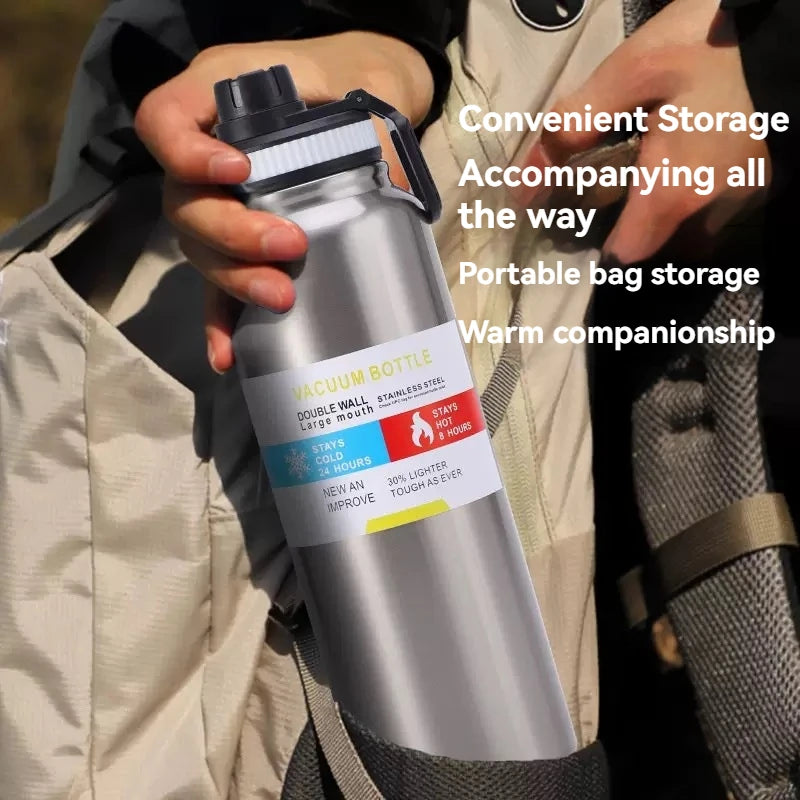 600/800/1000ML Sport Vacuum Flask Stainless Steel Thermal Water Bottle Car Insulated Cup Keeps Cold and Heat Travel Thermal Mug