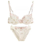 Ultra-thin steel band bra, fashionable plus-size lace lingerie set, transparent comfy bra set, soft material, S-XL all-day wear