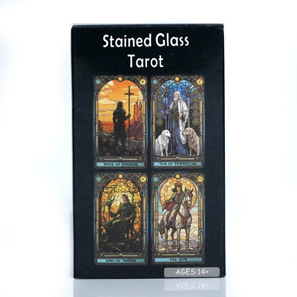 Tarot Cards Stained Glass Tarot Deck Divination and Insight Explore the Mystical World of Tarot Cards Oracle Card Board Game