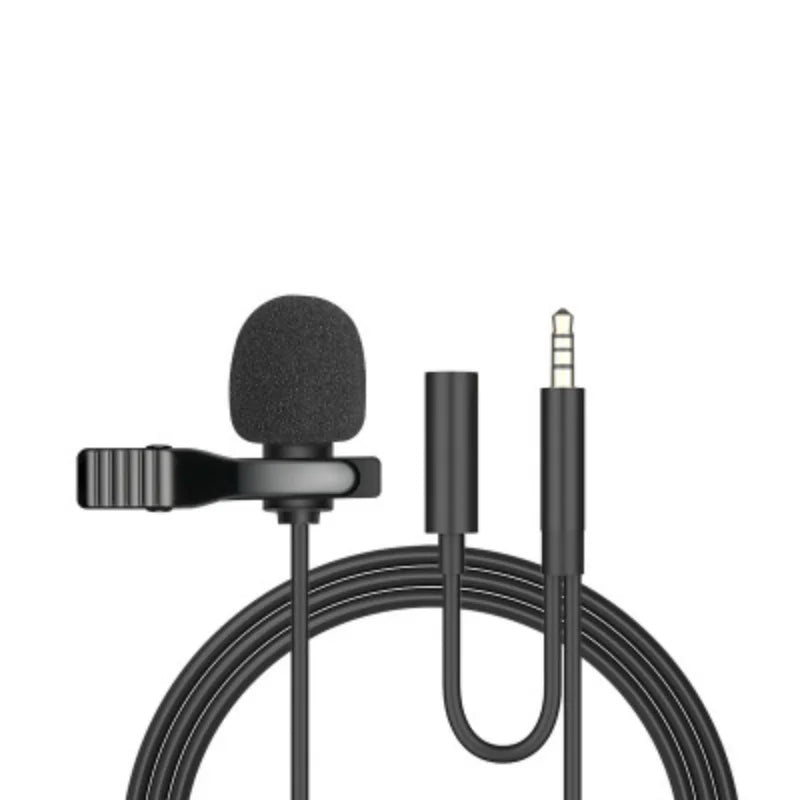 Portable Clip-on Lapel Lavalier Microphone 3.5mm Jack Hands-free Mini Wired Condenser Microphone For Iphone SamsungXiaomi Laptop