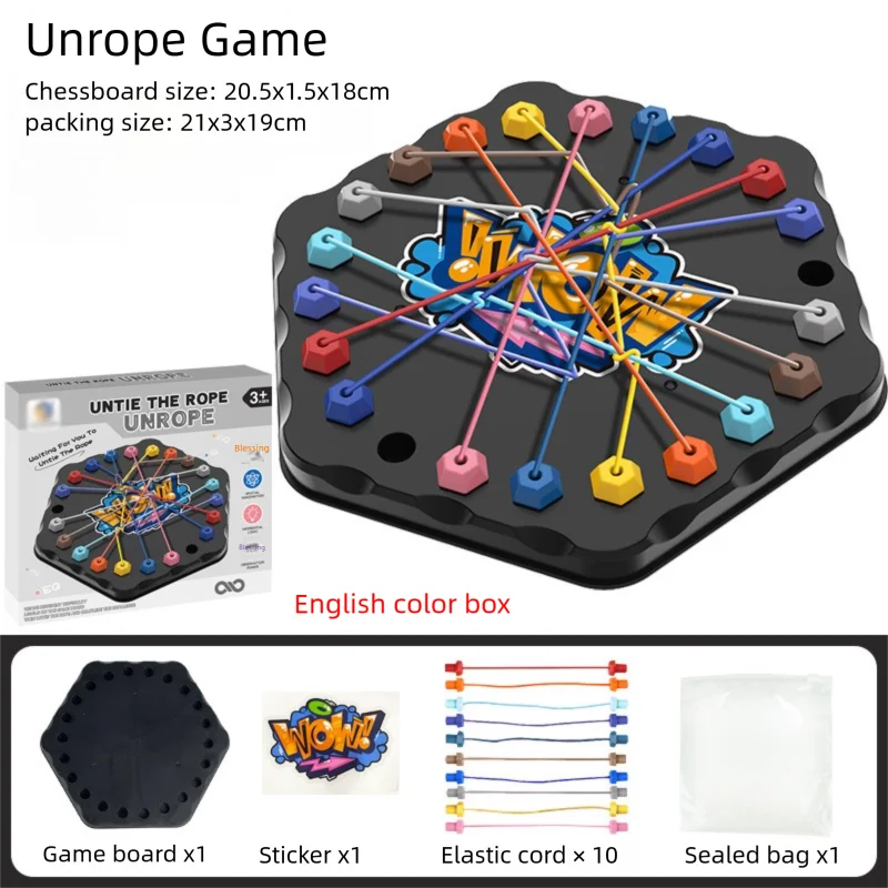 Children Puzzle Board Game Untangle Rope Knots Challenge Social Party Parent-Child Activities Knotted Rope Educational Toy