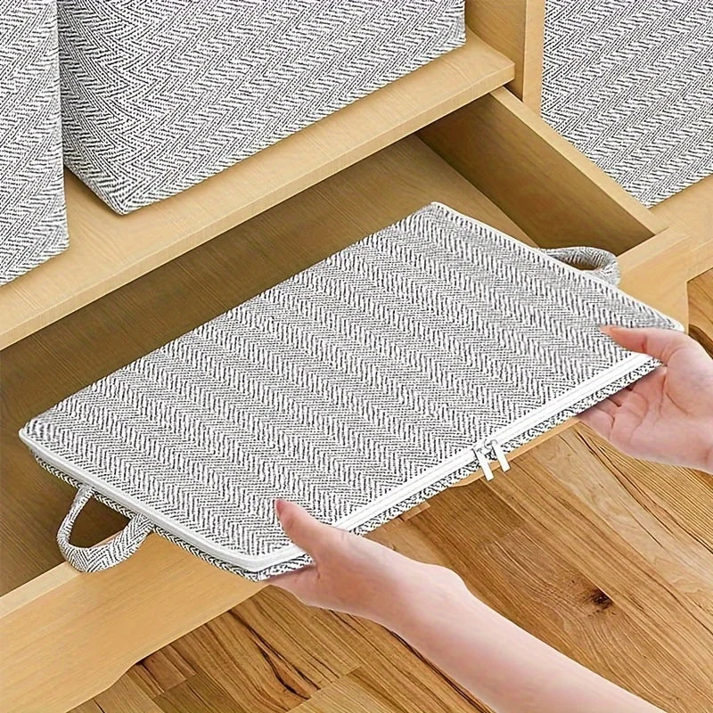 Extra Large Storage Chest with Lid-Heavy-Duty Non-Woven Fabric Organizer Bin,Locking Lid for Clothes,Bedding-For Closet,Storage