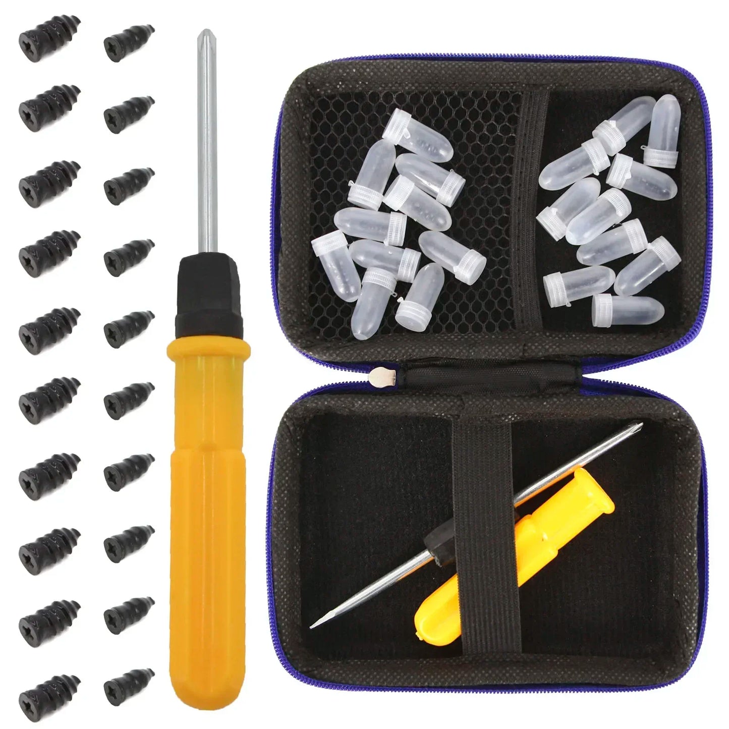 Car Tire Repair Kit with Drill Bit and Storage Bag. Motorcycle and Truck Tire Repair Tools. Quick Tire Repair Amagi