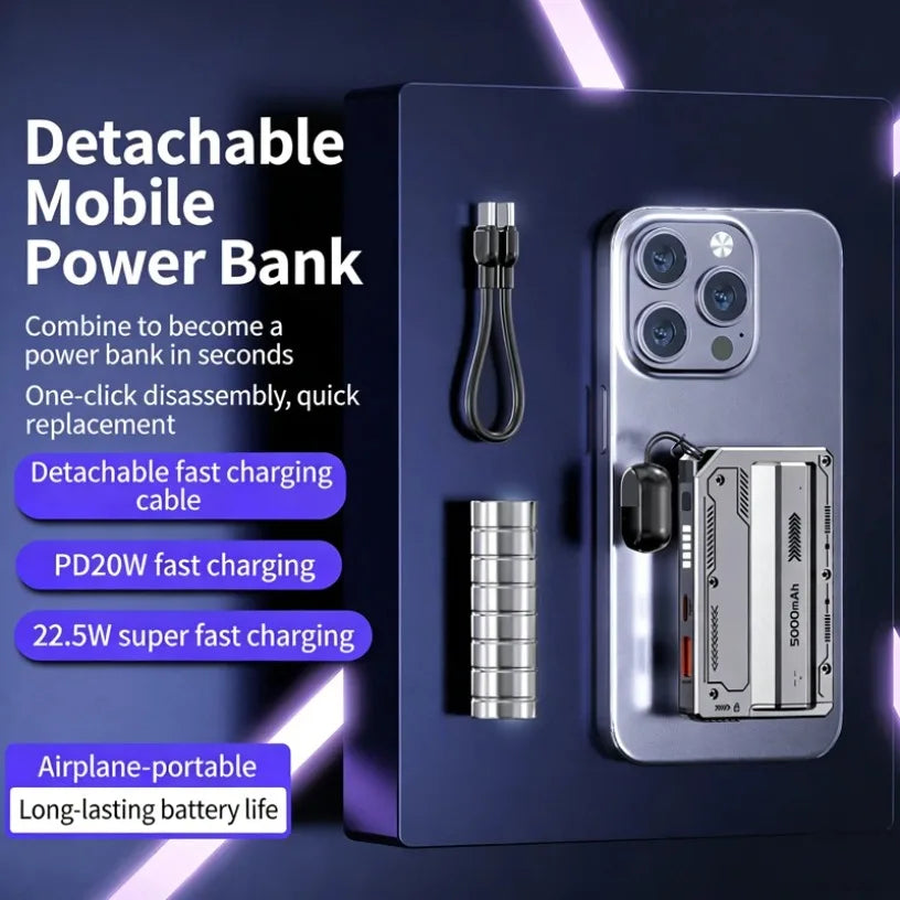 5000mAh Battery Charger Case DIY Power Bank Box PD 20W Fast Charging Portable Battery Charge Storage Box Charger without Battery