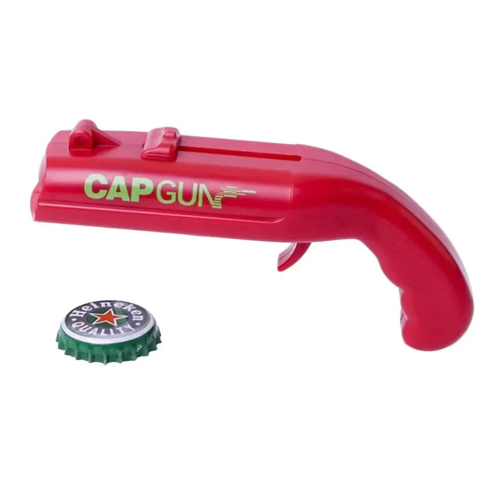 Creative Beer Bottle Opener Spring Cap Catapult Launcher Gun Shape Bar Tool Drink Opening Shooter Can Opener Kitchen Gadget Tool