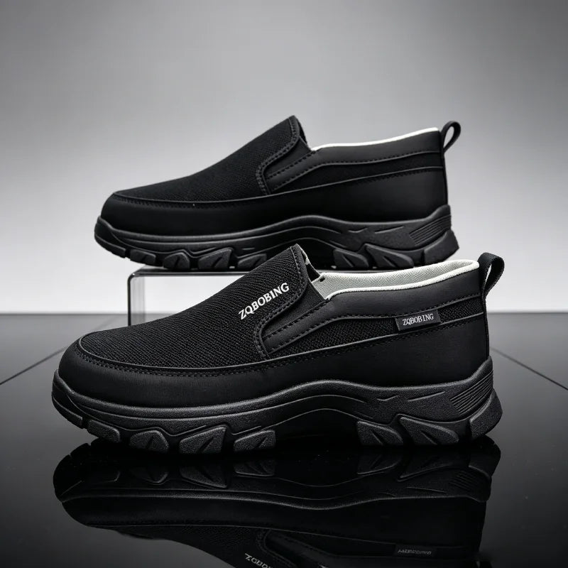 2026 New Men's Loafers Spring Large Size 39-48 Round-Toe Men's Moccasins Slip-On Mature Men's Shoes Simple Lightweight Casual Shoes