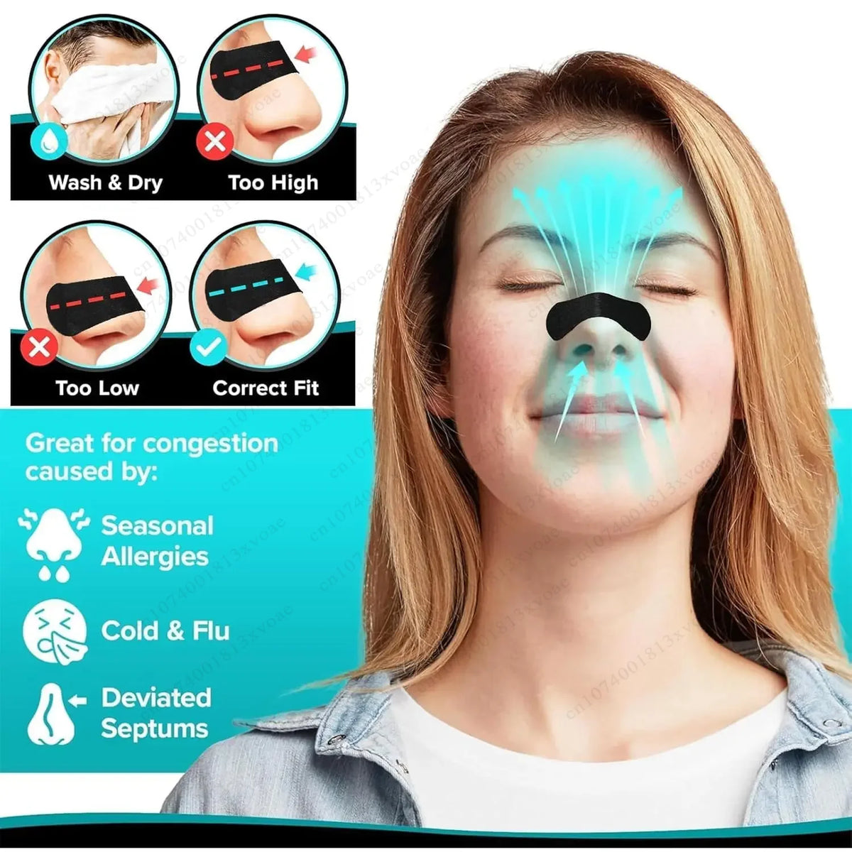 Sports Anti Snoring Nose Strips for Breathing Physical Expansion BreathableEnhanced  Nasal Patch Better Sleep Nasal Strips