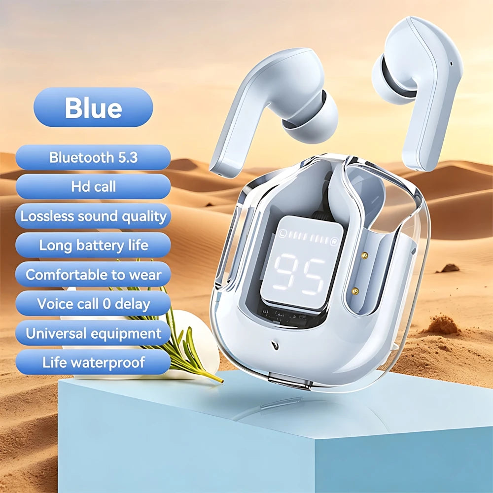 HiFi Stereo Wireless Bluetooth In-ear Headphone Heavy Bass Digital Display Low-delay Sports Earplugs Game Music HD Call Earphone