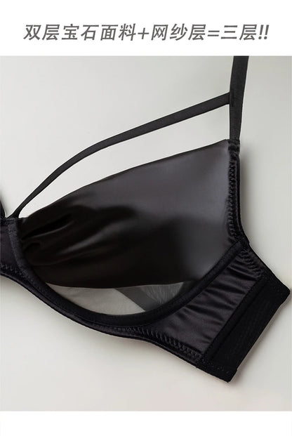 섹시 Push Up Bra Victoria Style - Wireless Slimming Lingerie Large Breasts, French Thin Tapered Bralette Anti Sag T-Shirt Bra