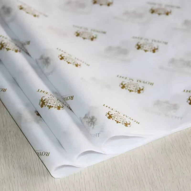 500Pcs/Lot Eco Friendly Color Tissue Paper Custom Logo Branded For Clothing T Shirt Gift Wrapping Packagingr