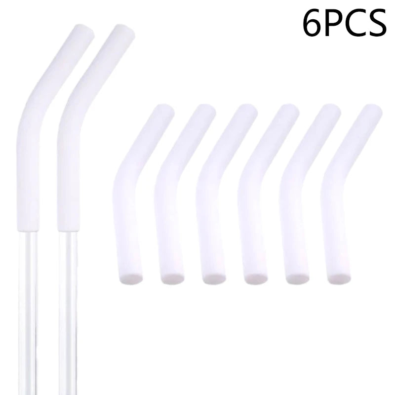 6Pcs/Set Soft Silicone Straw Covers Straws Tips Covers Fit For 9mm Wide Reusable Stainless Steel Straw Nozzles[Q]Q@