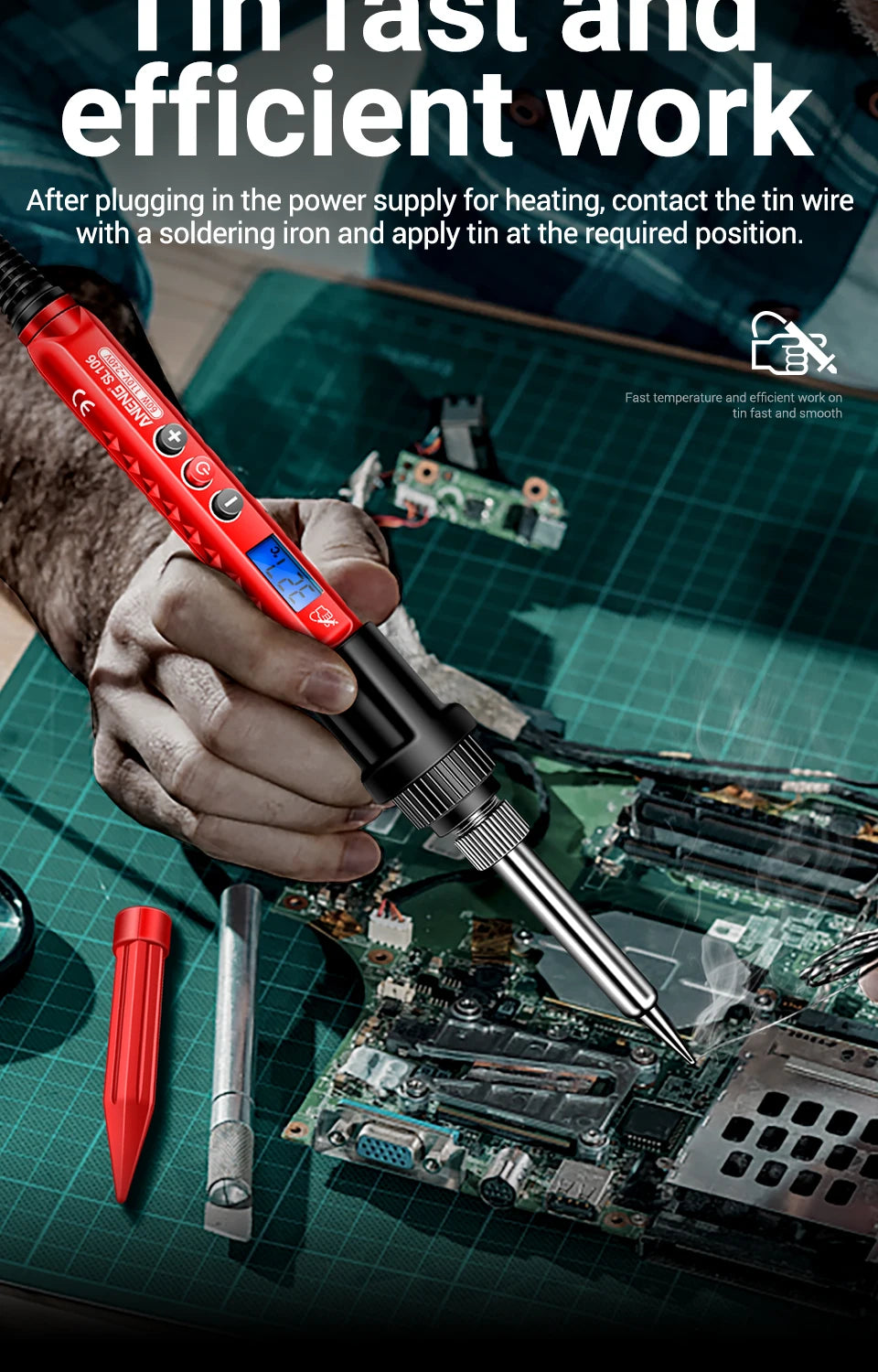 ANENG 60W Professional Electric Soldering Iron Adjustable Temperature SL106 EU/220V US/110V Welding Repair + M113 Multimeter Too