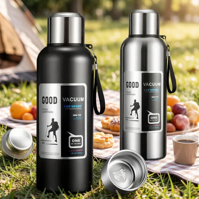 Large Capacity Cold & Hot Thermos Tumbler, Stainless Steel Insulated Water Bottle, Tea Coffee Flask Pot Travel Mug