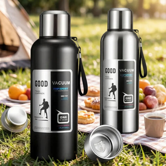 Large Capacity Cold & Hot Thermos Tumbler, Stainless Steel Insulated Water Bottle, Tea Coffee Flask Pot Travel Mug