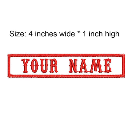 4 Inches Wide Customized Name Small Tag Embroidery Patch Iron On Sew On Clothing For Left Chest Tell Us Need What Texts