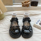 2025 New Fashion Buckle Women's Pumps Spring Autumn Mary Jane Solid Butterfly Knot Platform Casual Round Toe Ladies Shoes
