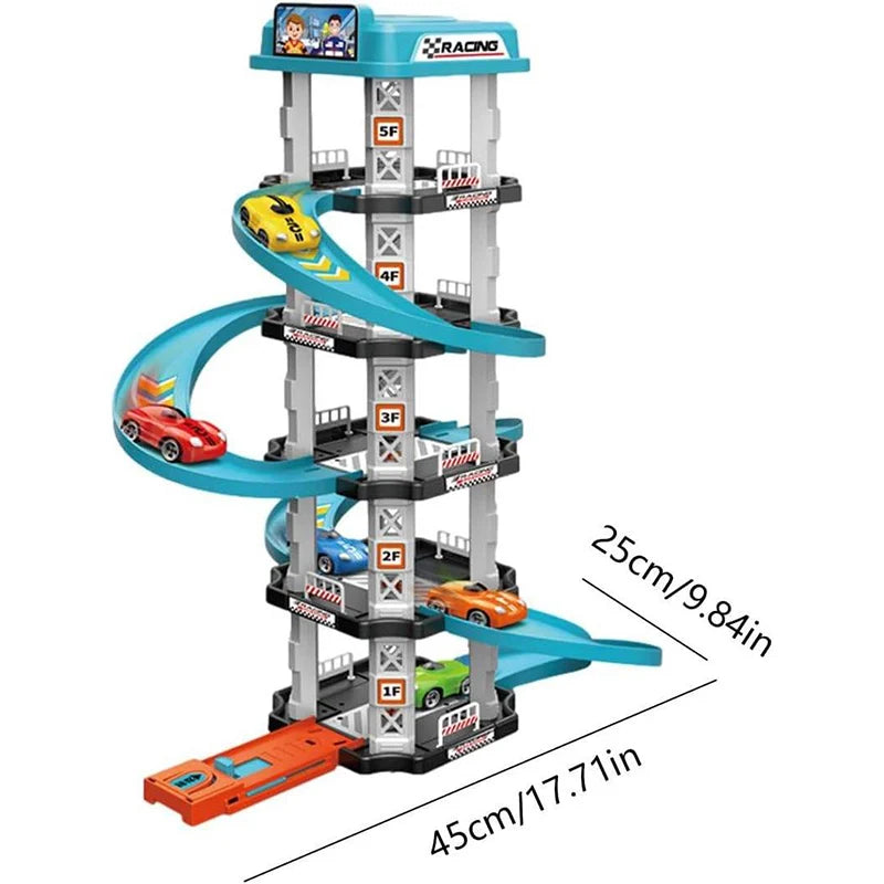 Children's Car Track Toy Multi‑layer Rail Car Toy Toddler Track 1‑2 Years Old Inertia Gliding Slide Racing Toy Boy Girl Gifts