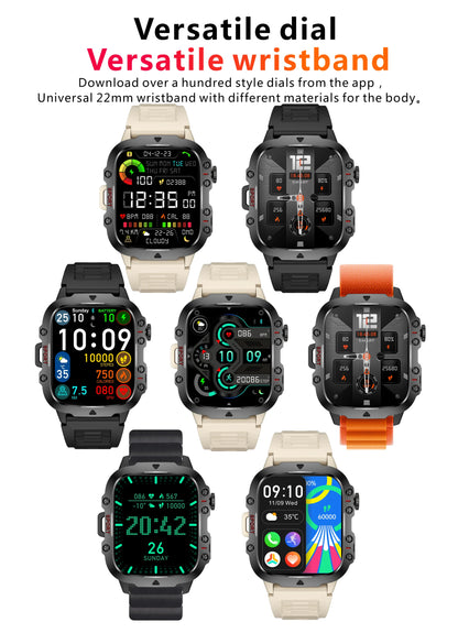Original Military Men Smart Watches Wireless Call Fitness Clock IP68 Swim Waterproof Sport Smartwatch for Women IOS Android 2025
