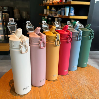 TYESO 600/750ML Stainless Steel Thermo Bottle Car Thermal Cup Sports Water Bottles Keep Cold and Hot Vacuum Flasks Insulated Cup