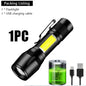 BALDR Mini Rechargeable LED Flashlight COB+XPE Portable Torch Zoomable Light Tactical Flashlight outdoor Camping Fishing Lantern
