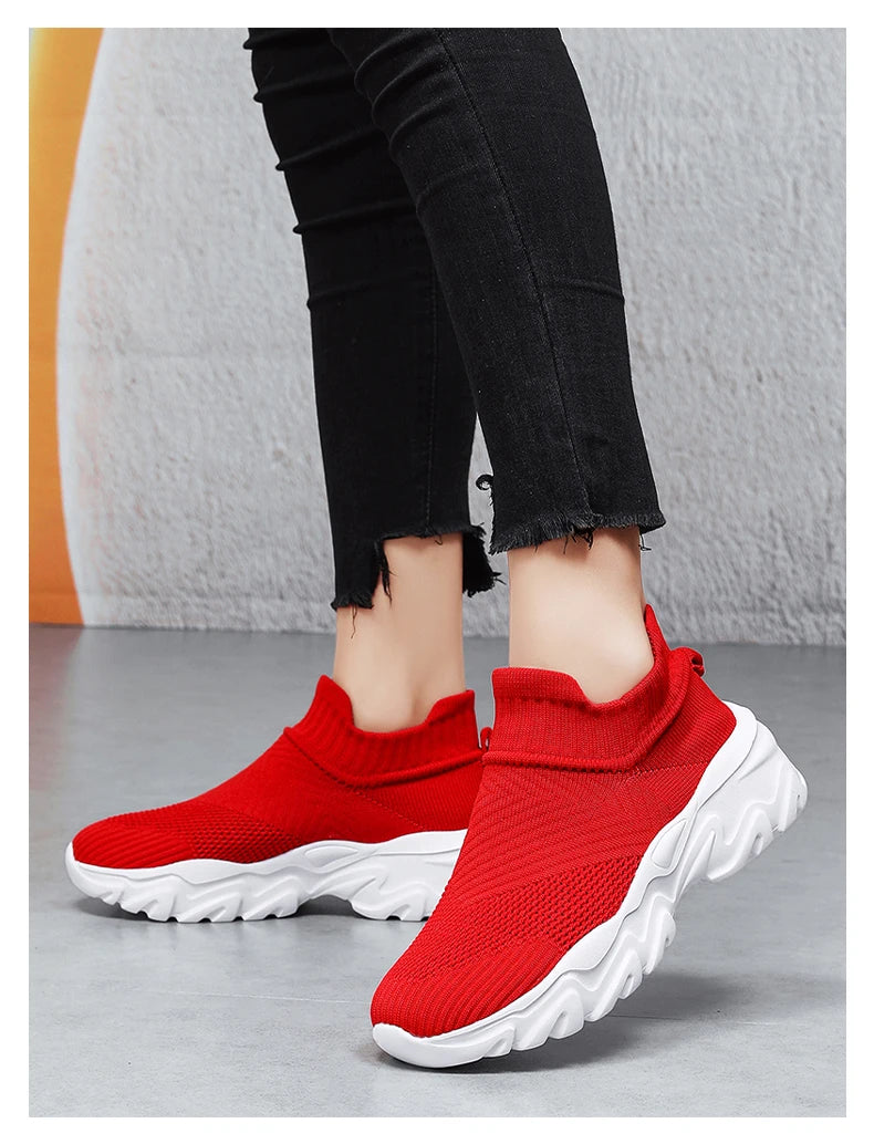 Men'S And Women'S Sneakers Mesh Breathable Lightweight High-Top Running Tennis Shoes Comfortable Outdoor Pair Naked Boots