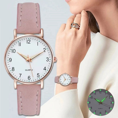 Fashion Women Watches,Vintage-Quartz Watch With Glow-In-The-Dark Design Fashion Business Casual Analog Watch,Girls Clock Gift