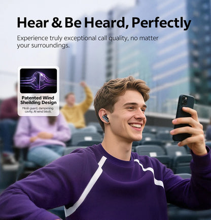 QCY MeloBuds N70 Adaptacyjne ANC Bezprzewodowe słuchawki douszne Bluetooth 6.0 LDAC Hi-Res Audio 6 mikrofonów Ładowanie bezprzewodowe Słuchawki 50 godzin IPX5