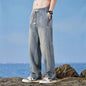 Men Summer Fashion High Quality Lyocell Fabric Jeans Men Elastic Waist Casual Denim Pants Baggy Trousers Male Oversized M-4XL