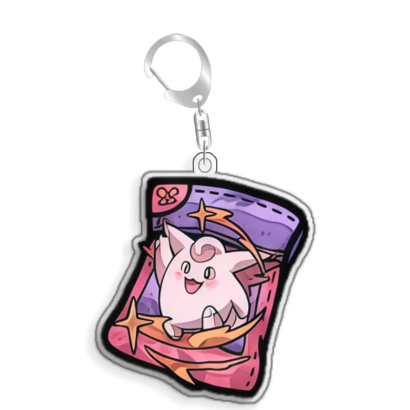Keychain for Pokemon Kangaskhan Blastoise Acrylic Homemade Cartoon Anime Backpack Pendant Decoration Collection Fans Gift 5cm