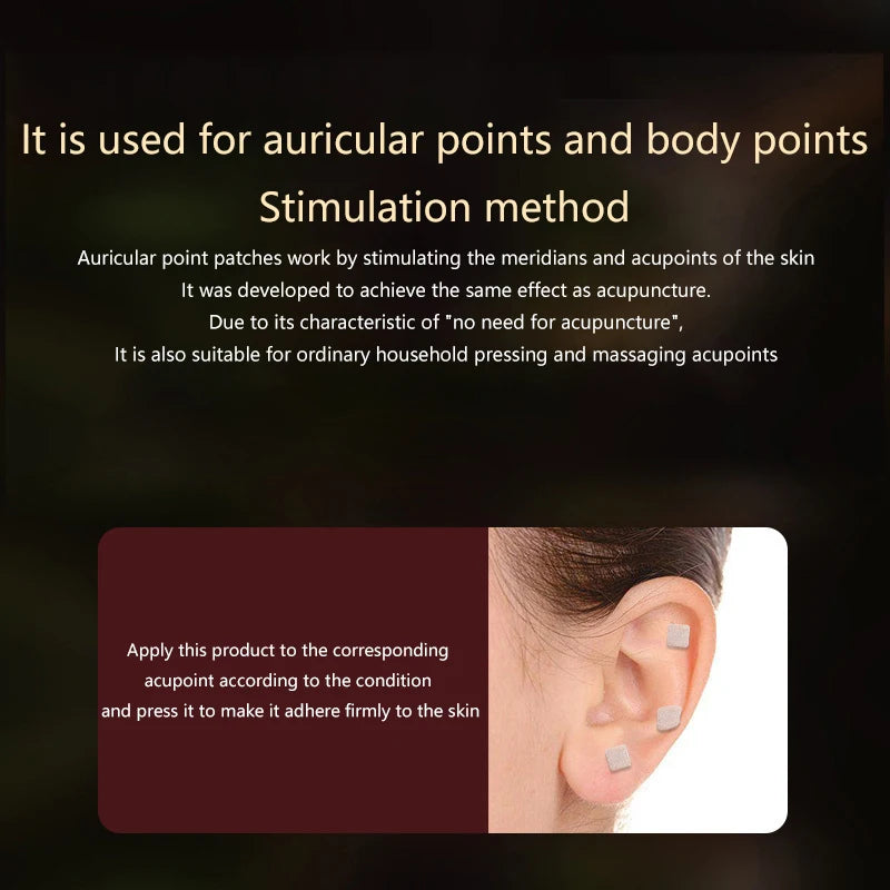 400patches Ear Care Seeds Acupuncture Auricular Disposable Ear Stickers Massage Therapy Needle Patch Auricular Auriculotherapy