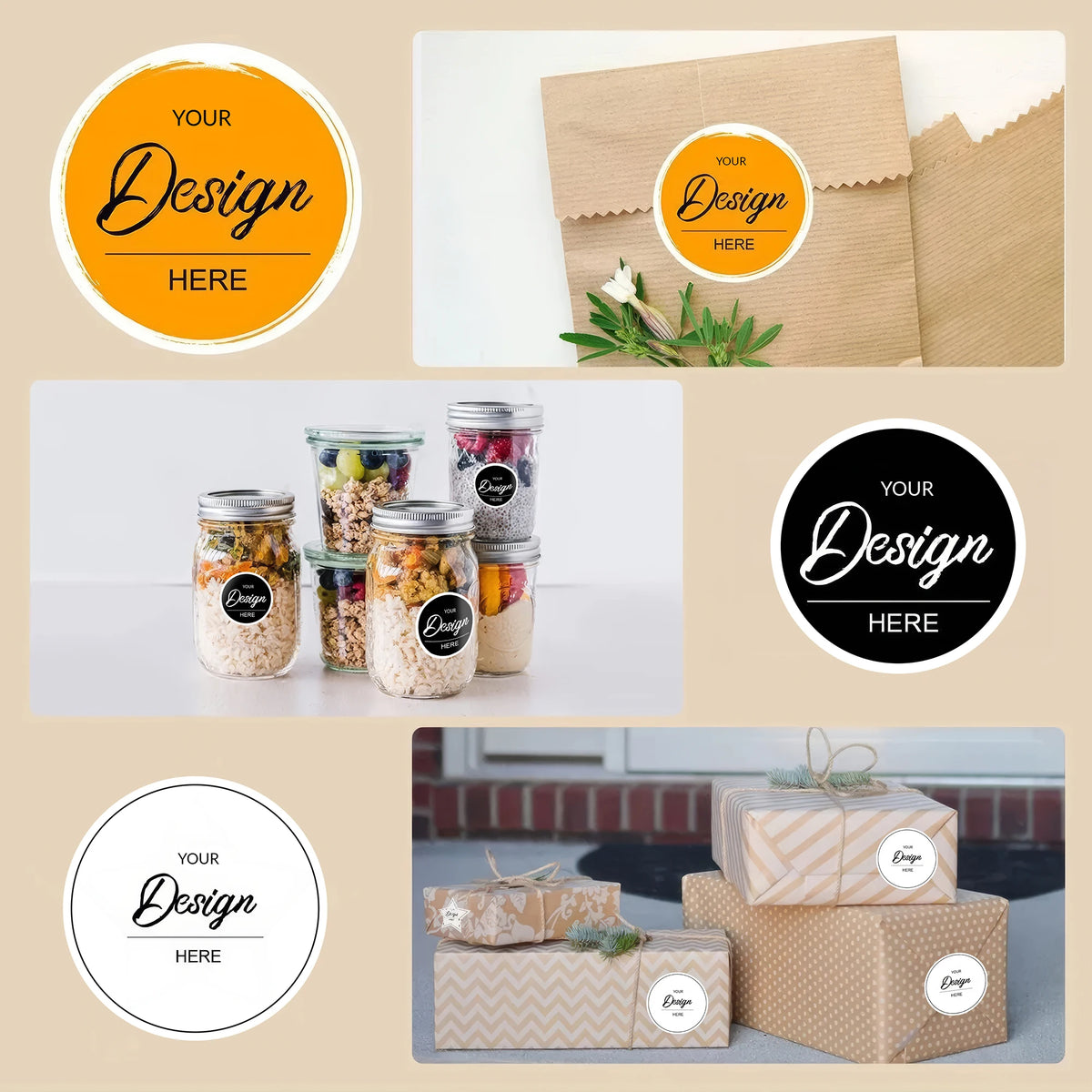 Custom Stickers Round Personalized Stickers Waterproof Custom Logo Labels for Wedding Birthday,Gift Box Envelope Packaging