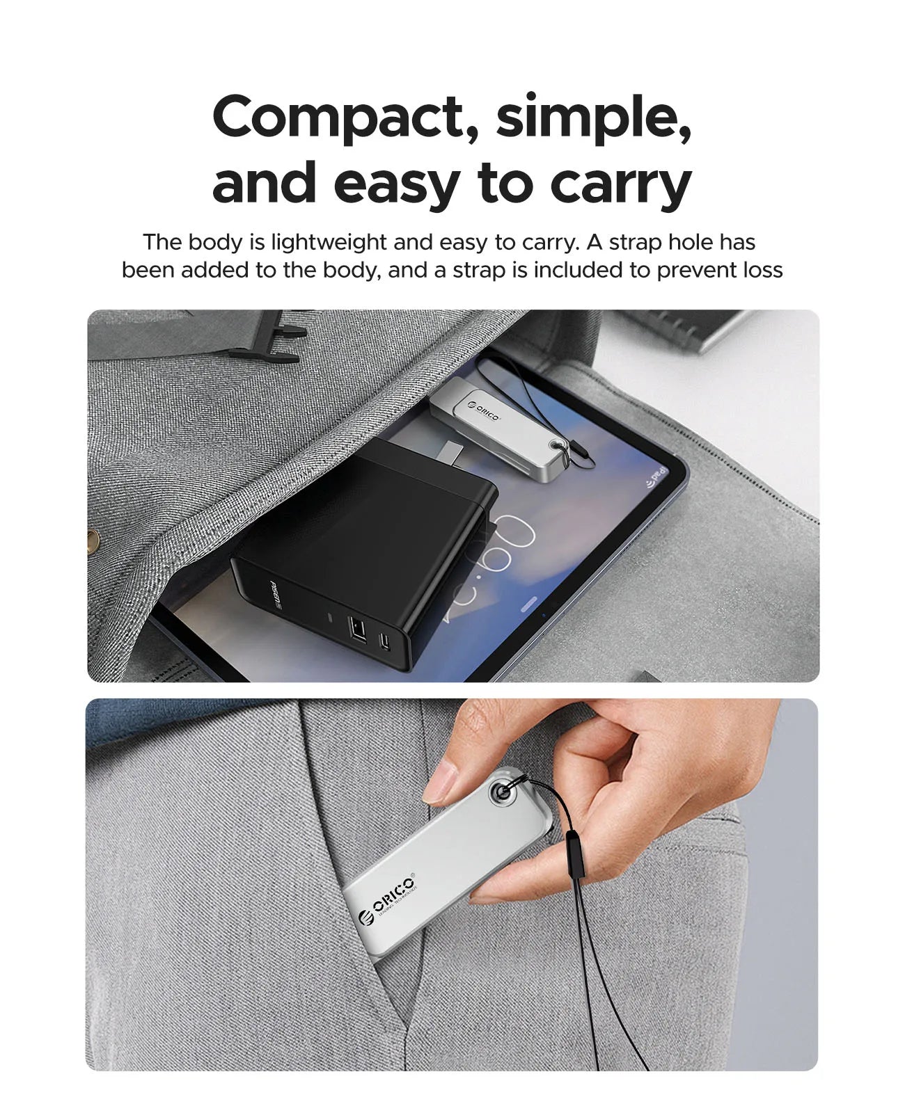 ORICO 128GB USB C Flash Drive Dual USB 3.2 Flash Drive Type C + USB A Portable Type-C Flash Drive 2-in-1 USB-C Thumb Drive
