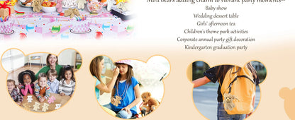 12-500Pcs Mini Teddy Bears Tiny Soft Stuffed Teddy Bear Small Plush Bears Bulk for Birthday Party Decor Favors Bag Keychain