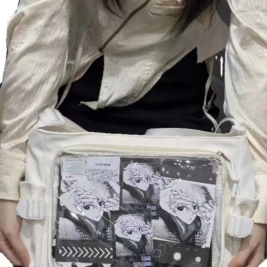 Daily Versatile Y2k Ulzzang Ita Bag One Shoulder Class Crossbody School Bag Harajuku Girls' Large Capacity Casual Itabag
