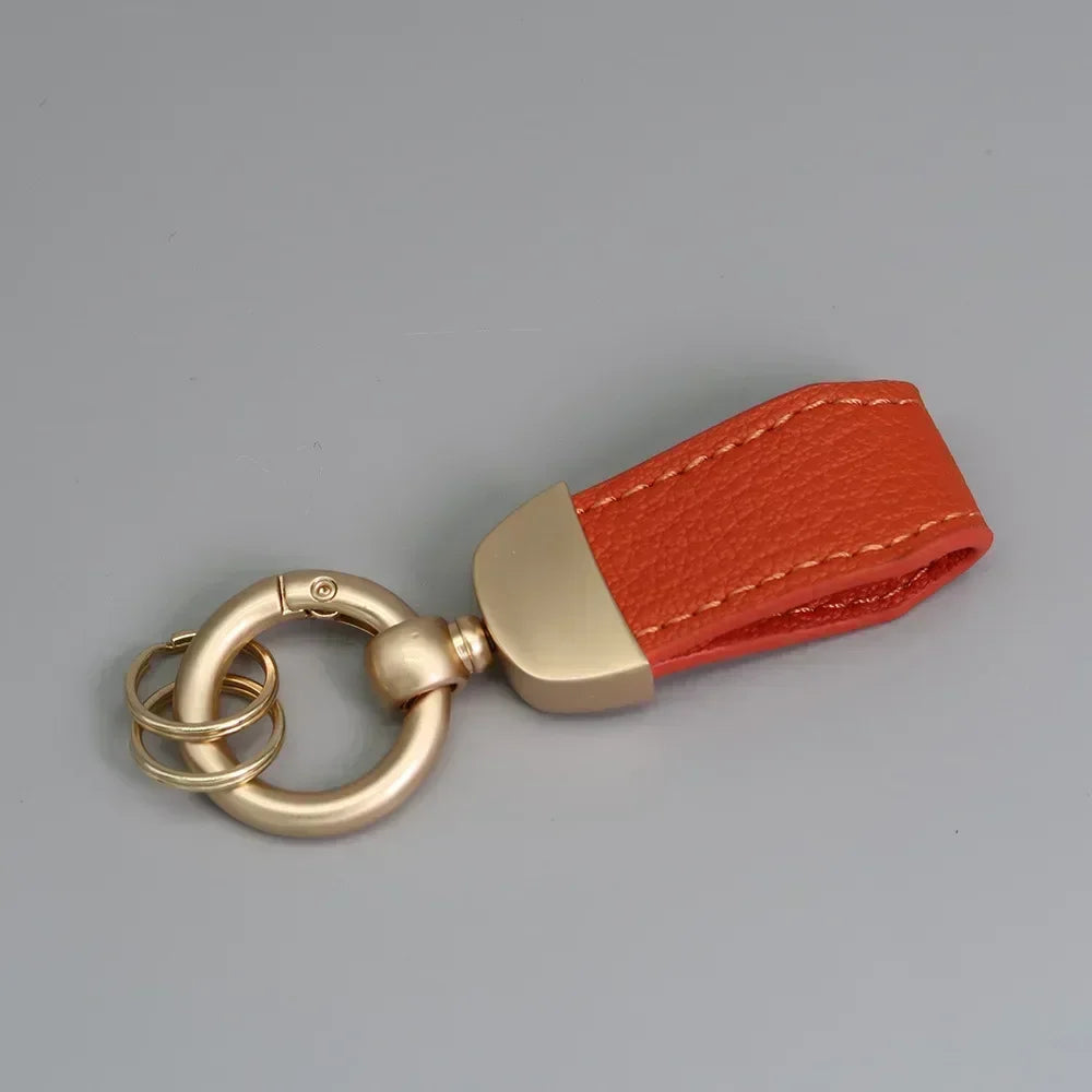 Short Lovely Leather Keychain Vintage Personalized Keyring Custom Logo Name Car Key Holder Chain Laser Engrave Women Charm Gift