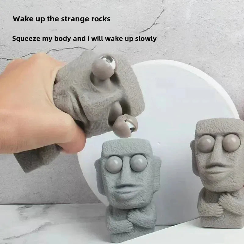 Stone Man Releases Stress Toy Eye Popping Slow Rebound Soft Squeeze Sensory Fidget Toy for Kids Funny Stuff Adult Teen Gifts
